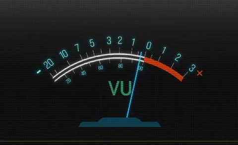  Front view VU meter (volume unit) or level meter. Front view VU meter (vo... Stock Photos