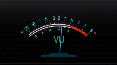 Front view VU (Volume Unit) or level meter. Video stock 295375422