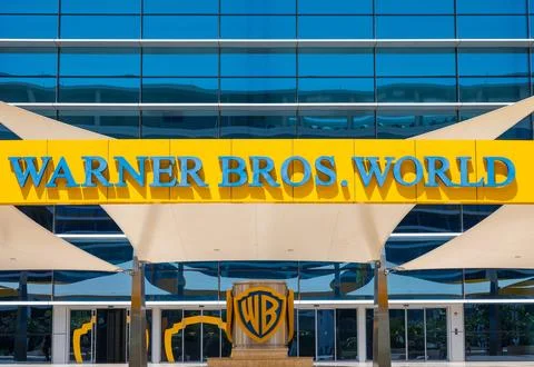 Front view of Warner Bros World Abu Dhabi with vibrant facade Stock Photos