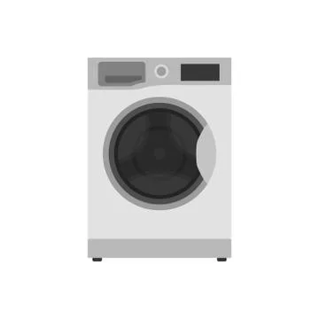 Front View of Washing machine isolated on white background Stock Illustration