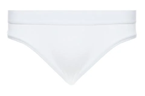Front view of white bikini brief underwear Foto stock