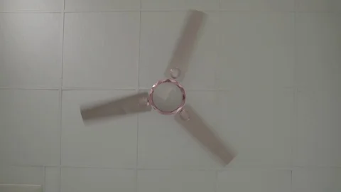 Front View of White Ceiling Fan - Shot on Sony FS7 Stock Footage 91172988