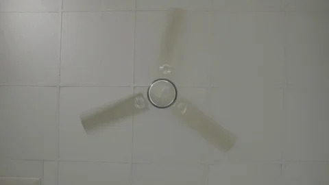 Front View of White Ceiling Fan - Shot on Sony FS7 Stock-Footage 91173120