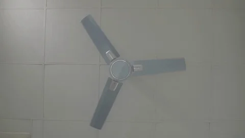 Front View of White Ceiling Fan - Shot on Sony FS7 Stock Footage 91173340