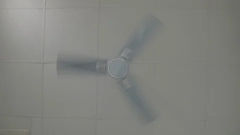 Front View of White Ceiling Fan - Shot on Sony FS7 Stock Footage 91173361