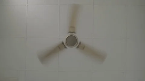 Front View of White Ceiling Fan - Shot on Sony FS7 스톡 동영상 91173641