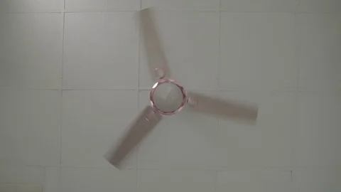 Front View of White Ceiling Fan - Shot on Sony FS7 Stock Footage 91173779