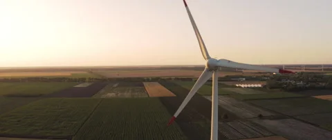Front view Wind turbine. Renewable energy production. Copy space Stock Footage 245288773