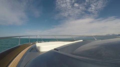 Front view of a yacht navigating. Stock Footage 84899416