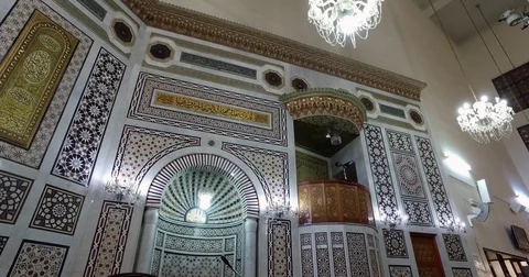 Front wall in the Arab Mosque. Stock Footage 76570127