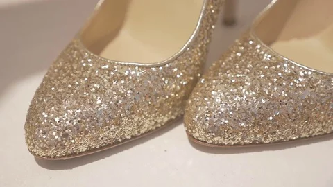 Front of wedding shoes Stock Footage