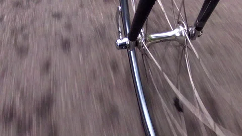 FRONT WHEEL OF BICYCLE RIDING Stock-Footage 141050018