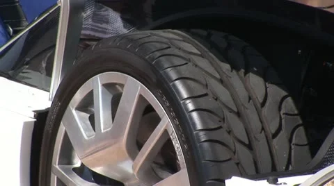 Front wheel of Maserati Birdcage Stock Footage 22303614