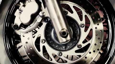 The front wheel of a motorcycle Stock Footage 82261656