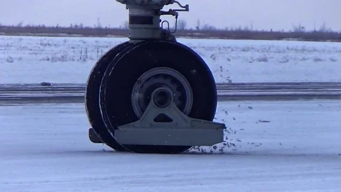 Front wheel steering of the aircraft Stock Footage 72501462