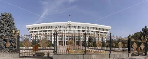 Front of White House, Bishkek, Kyrgyzstan Stock Photos
