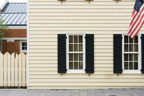 Front window and shutters Stock Photos