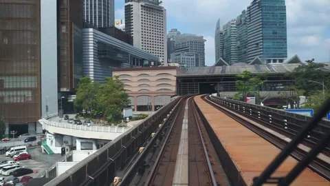 Front window of an LRT train. Stock Footage 320209334
