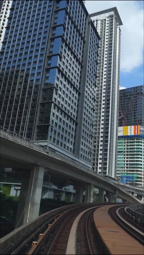 Front window of an LRT train. Stock Footage 320209337