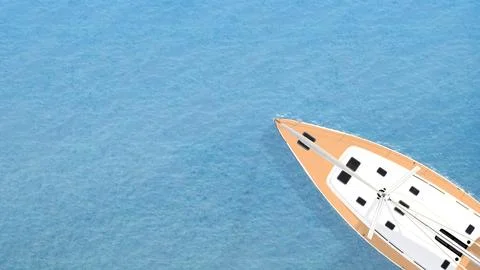 Front of the yacht top view Stock Illustration