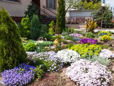 Front yard landscape Stock Photos