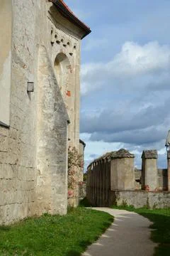 The front yard of a medieval castle Stock Photos
