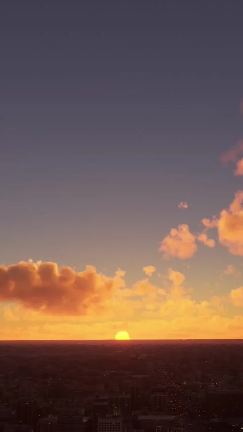 Frontal aerial view of the city of Riyadh in Saudi Arabia at sunset Stock Footage 284702041