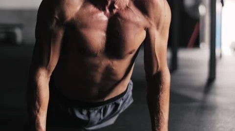 Frontal of Diving Pushups Stock Footage 42238882