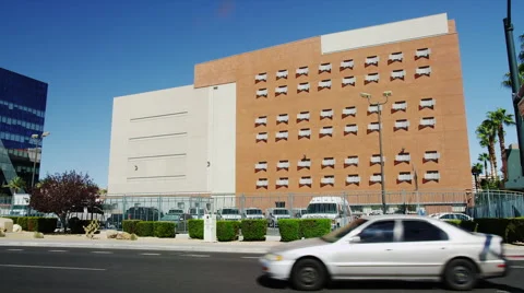 Frontal View of the Clark County Detention Center Stock Footage 62678854