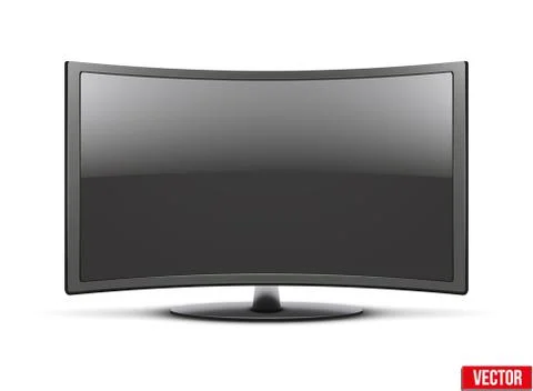 Frontal view of curved widescreen led or lcd tv monitor Stock Illustration