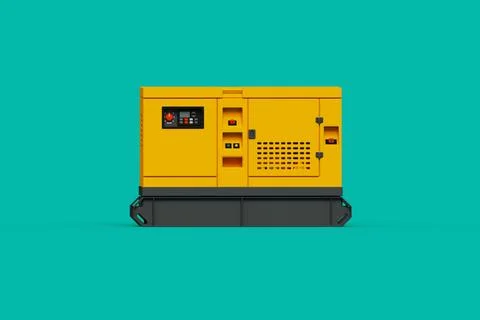 Frontal view of the electric generator. Stock Photos