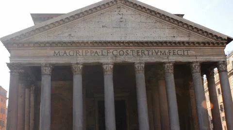 Frontal View of pantheon Tilt Up Stock Footage 33464463