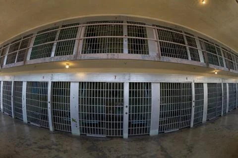 Frontal view of prison cells Stock Photos