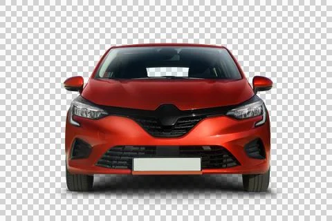 Frontal View of the red colored hatchbag car on a transparent background Stock Illustration
