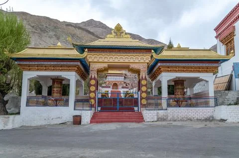 Frontal View of Samstanling Monastery, Ladakh Stock Photos