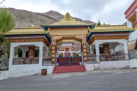 Frontal View of Samstanling Monastery, Ladakh Stock Photos