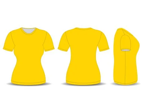 Front,back and side views of blank t-shirt Ilustração Stock