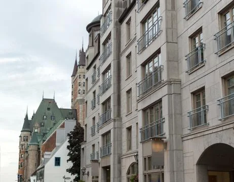 Frontenac castle in Quebec Stock Photos