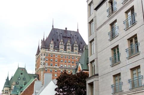Frontenac castle in Quebec Stock Photos
