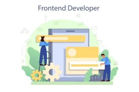Frontend developer concept. Website interface design improvement イラスト素材