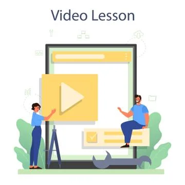 Frontend developer online service or platform. Website interface Stockillustratie