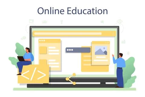 Frontend developer online service or platform. Website interface イラスト素材