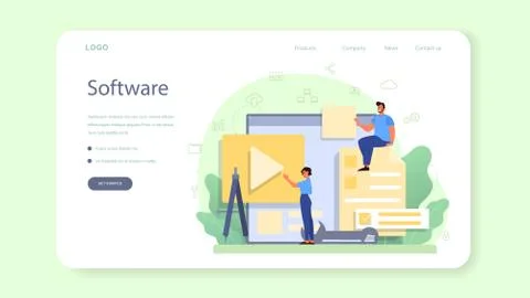 Frontend developer web banner or landing page. Website イラスト素材