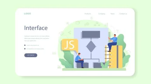Frontend developer web banner or landing page. Website イラスト素材
