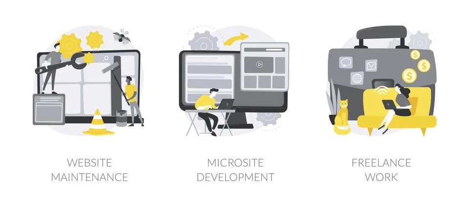 Frontend development abstract concept vector illustrations. Stock Illustration