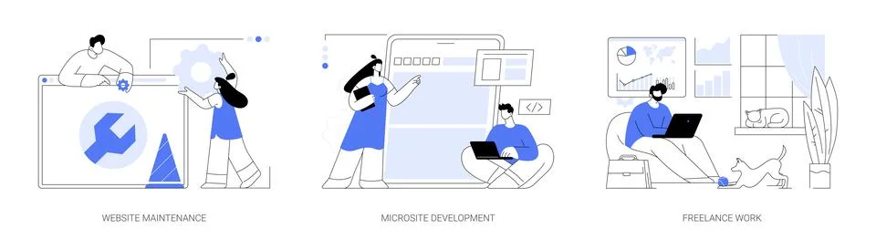 Frontend development abstract concept vector illustrations. イラスト素材