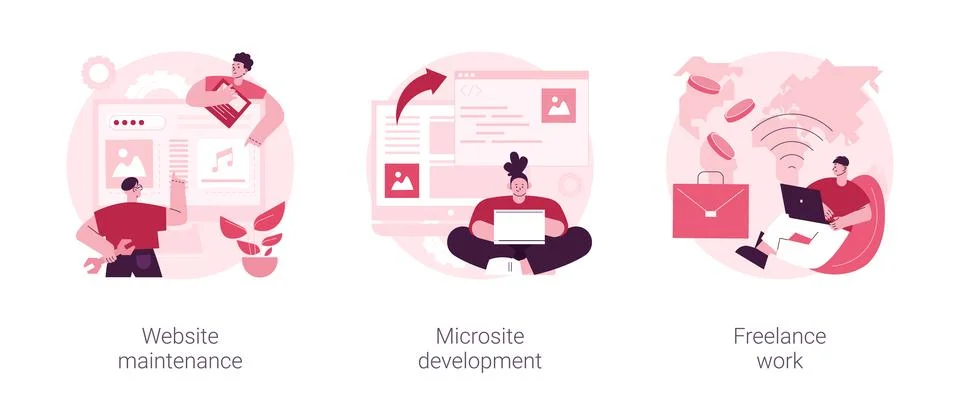 Frontend development abstract concept vector illustrations. Stock Illustration