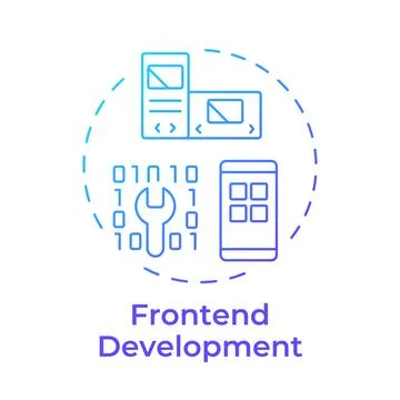Frontend development blue gradient concept icon Illustrazione stock