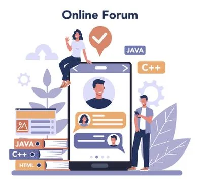 Frontend development online service or platform. Website Illustrazione stock