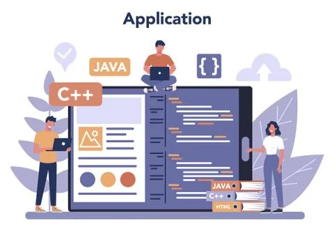 Frontend development online service or platform. Website Stock Illustration